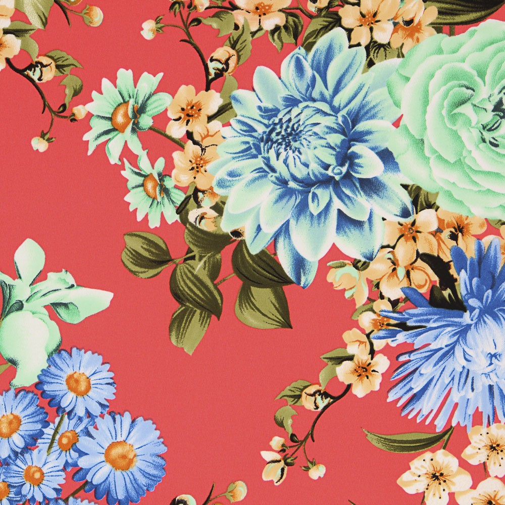 Crêpe Floral Corail - Ribes y Casals