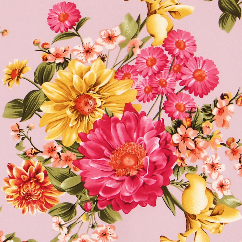 Crêpe Fleurs de Roses Rose - Ribes y Casals