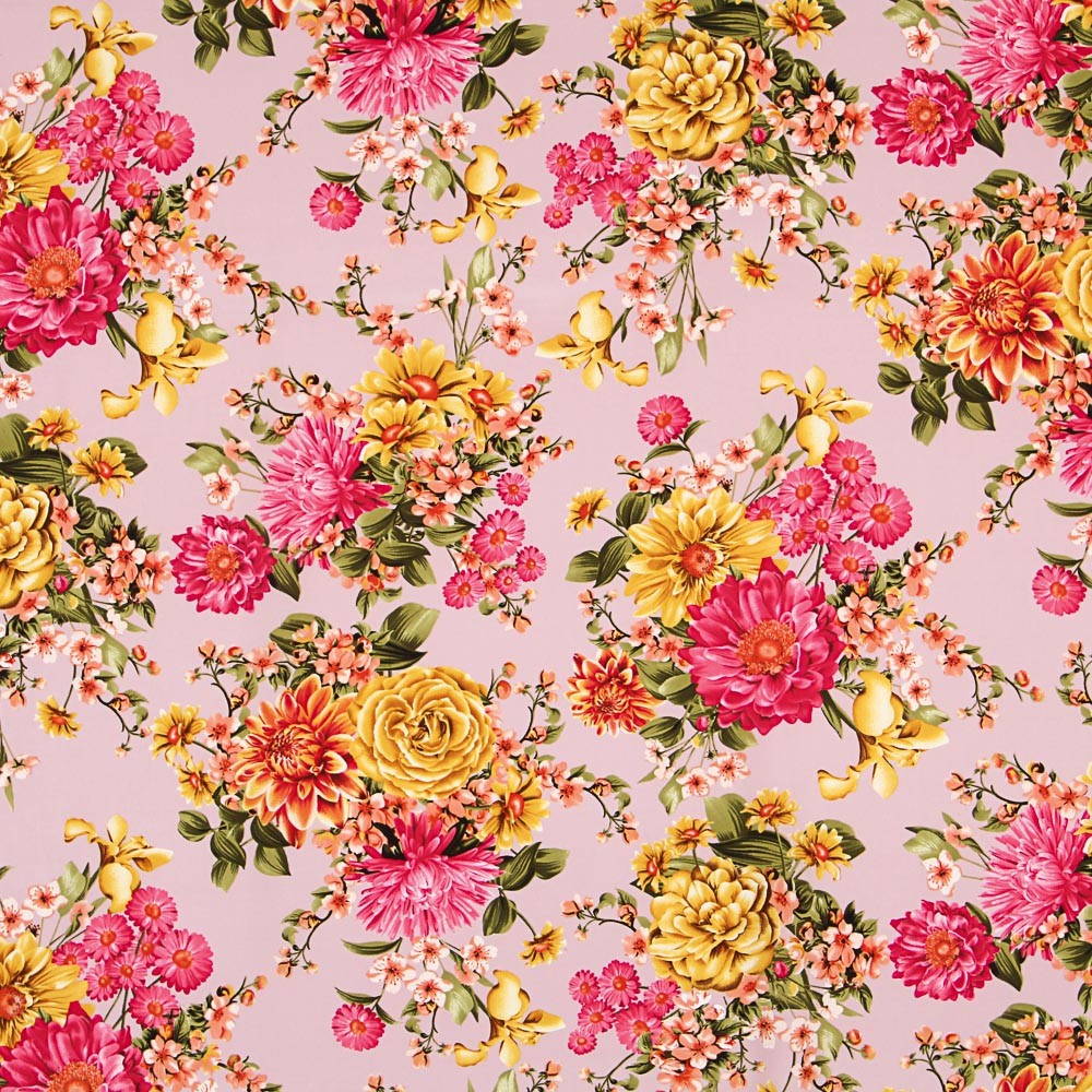 Crêpe Fleurs de Roses Rose - Ribes y Casals