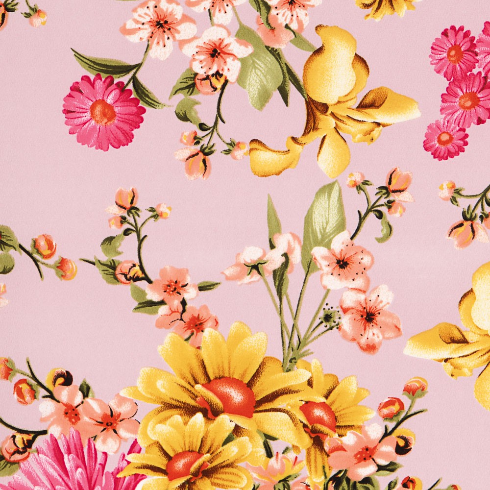 Crêpe Fleurs de Roses Rose - Ribes y Casals