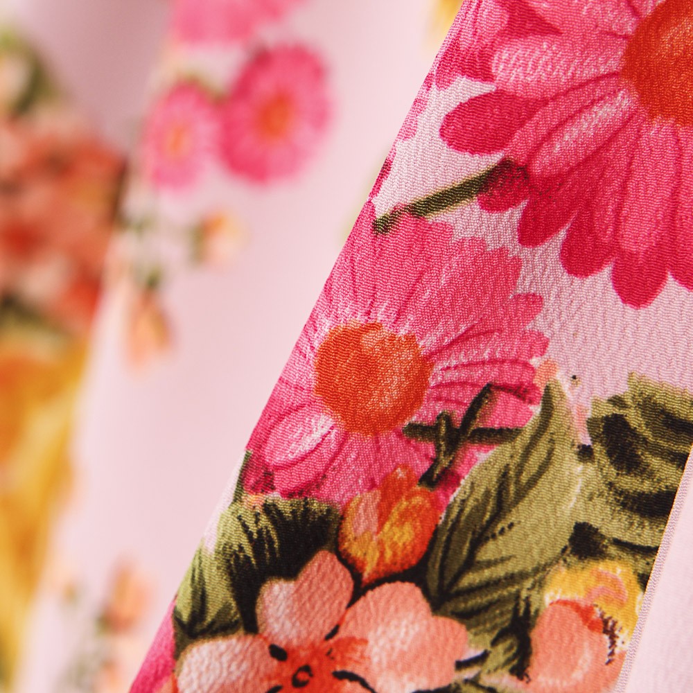 Crêpe Fleurs de Roses Rose - Ribes y Casals