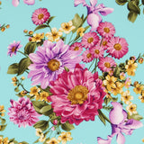 Crêpe Floral Aigue-marine - Ribes y Casals