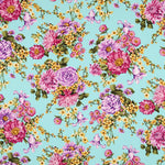 Crêpe Floral Aigue-marine - Ribes y Casals