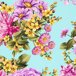 Crêpe Floral Aigue-marine - Ribes y Casals