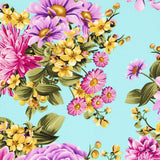 Crêpe Floral Aigue-marine - Ribes y Casals