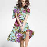 Crêpe Floral Aigue-marine - Ribes y Casals