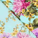 Crêpe Floral Aigue-marine - Ribes y Casals