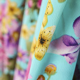 Crêpe Floral Aigue-marine - Ribes y Casals