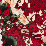Crepe Fleurs Dentelle Rouge - Ribes y Casals