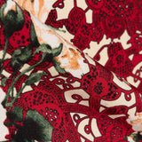 Crepe Fleurs Dentelle Rouge - Ribes y Casals
