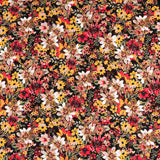 Crepe Fleurs Explosion Ocre Fond Noir - Ribes y Casals