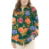 Crepe Fleurs Flamenco Emeraude - Ribes y Casals