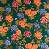 Crepe Fleurs Flamenco Emeraude - Ribes y Casals