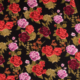 Crepe Fleurs Flamenco Noir - Ribes y Casals