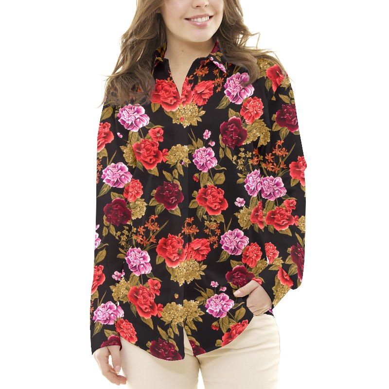 Crepe Fleurs Flamenco Noir - Ribes y Casals