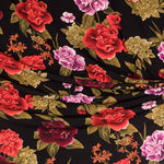 Crepe Fleurs Flamenco Noir - Ribes y Casals