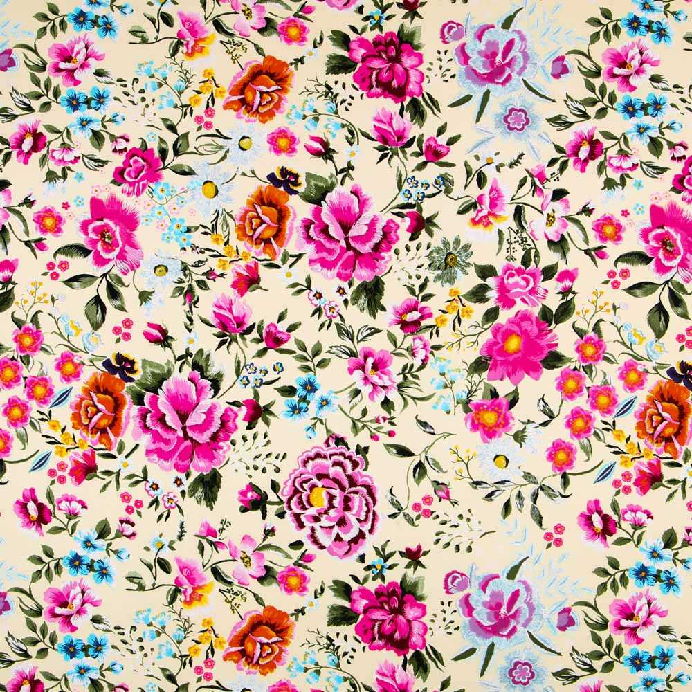 Crêpe Fleurs de Manille Écru - Ribes y Casals