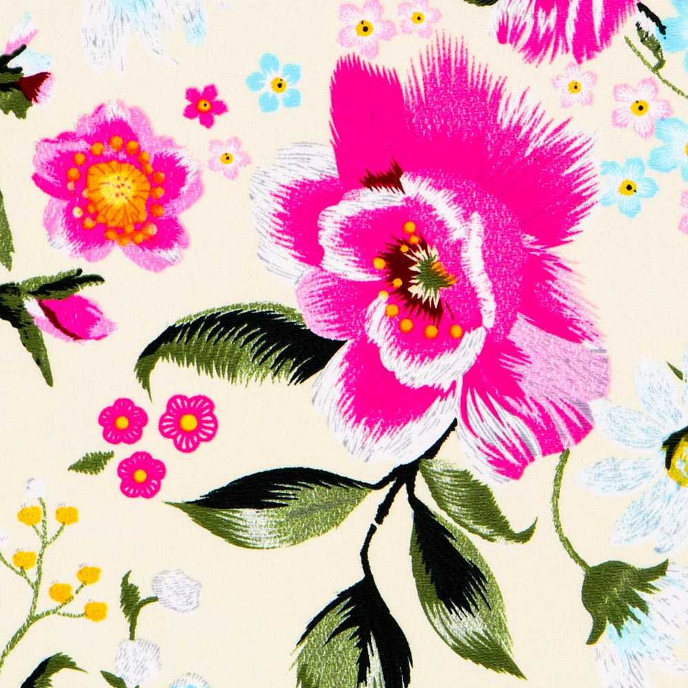 Crêpe Fleurs de Manille Écru - Ribes y Casals