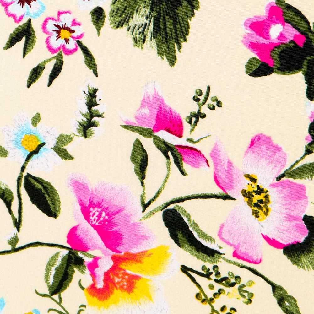 Crêpe Fleurs de Manille Écru - Ribes y Casals