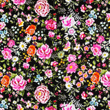 Crêpe Fleurs de Manille Noir - Ribes y Casals