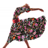 Crêpe Fleurs de Manille Noir - Ribes y Casals