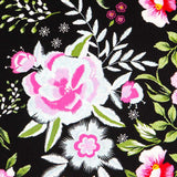 Crêpe Fleurs de Manille Noir - Ribes y Casals