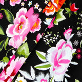 Crêpe Fleurs de Manille Noir - Ribes y Casals