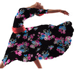 Crepe Fleurs Printemps Noir - Ribes y Casals