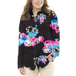 Crepe Fleurs Printemps Noir - Ribes y Casals