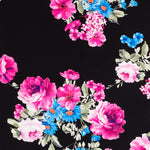 Crepe Fleurs Printemps Noir - Ribes y Casals