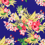 Crepe Fleurs Tropicales Bleu Électrique - Ribes y Casals