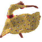 Crepe Fleurs Vintage Jaune - Ribes y Casals