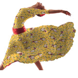 Crepe Fleurs Vintage Jaune - Ribes y Casals