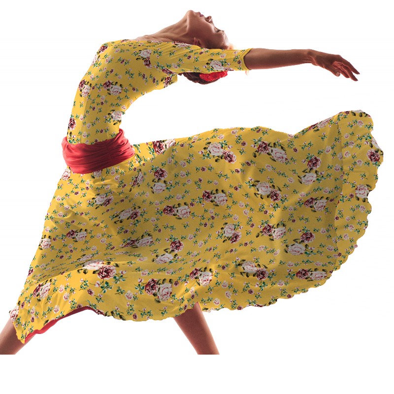 Crepe Fleurs Vintage Jaune - Ribes y Casals