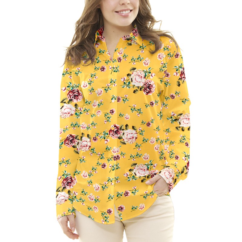Crepe Fleurs Vintage Jaune - Ribes y Casals
