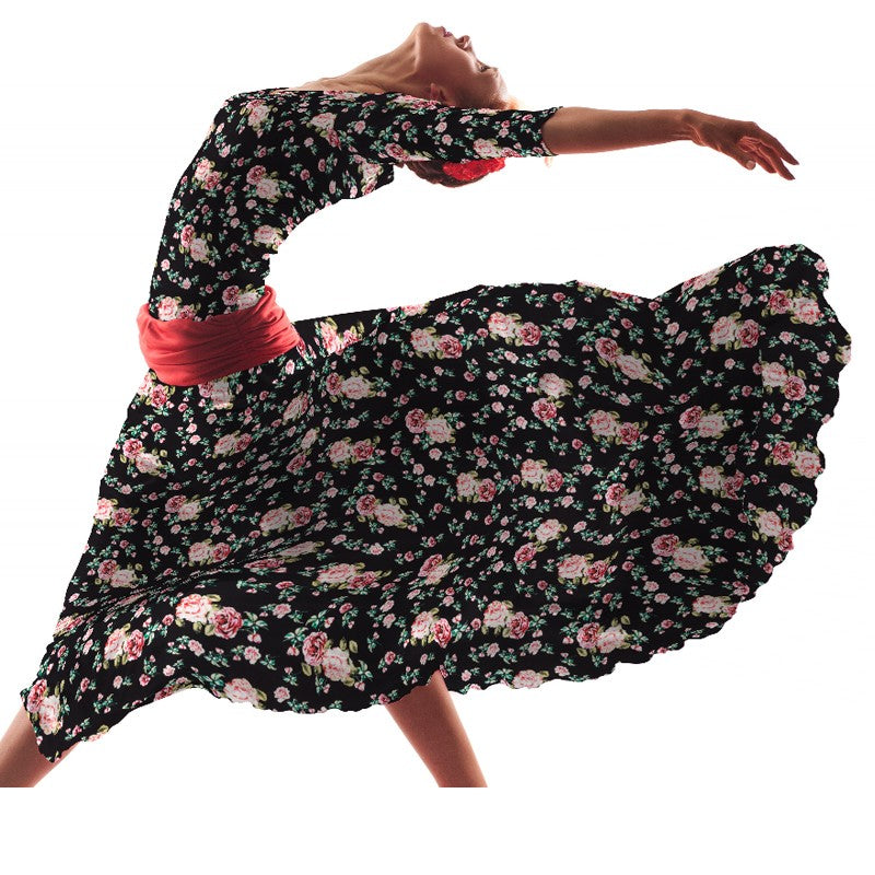 Crepe Fleurs Vintage Noir - Ribes y Casals