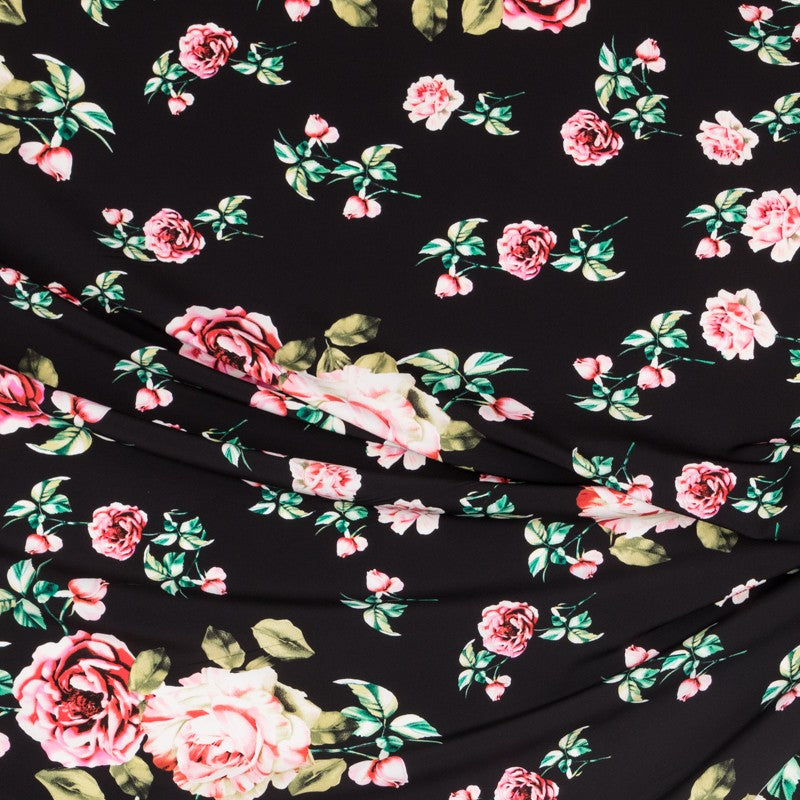 Crepe Fleurs Vintage Noir - Ribes y Casals