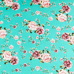 Crepe Fleurs Vintage Vert d'Eau - Ribes y Casals