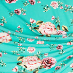 Crepe Fleurs Vintage Vert d'Eau - Ribes y Casals
