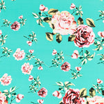 Crepe Fleurs Vintage Vert d'Eau - Ribes y Casals
