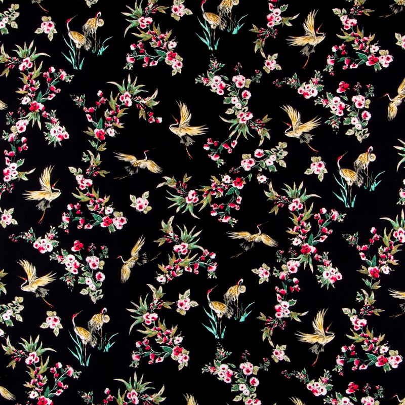 Crêpe Cigognes Noir - Ribes y Casals