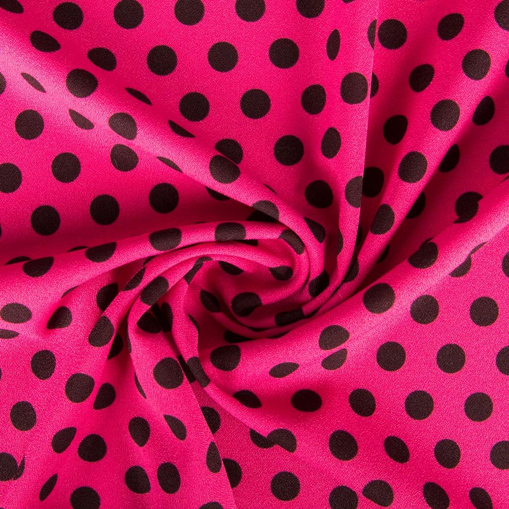 Crêpe Pois Sur Fond Fuschia - Ribes y Casals