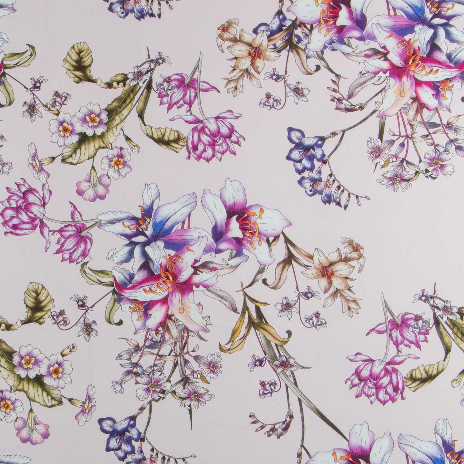 Crêpe Viscose Hibiscus Lavande - Ribes y Casals