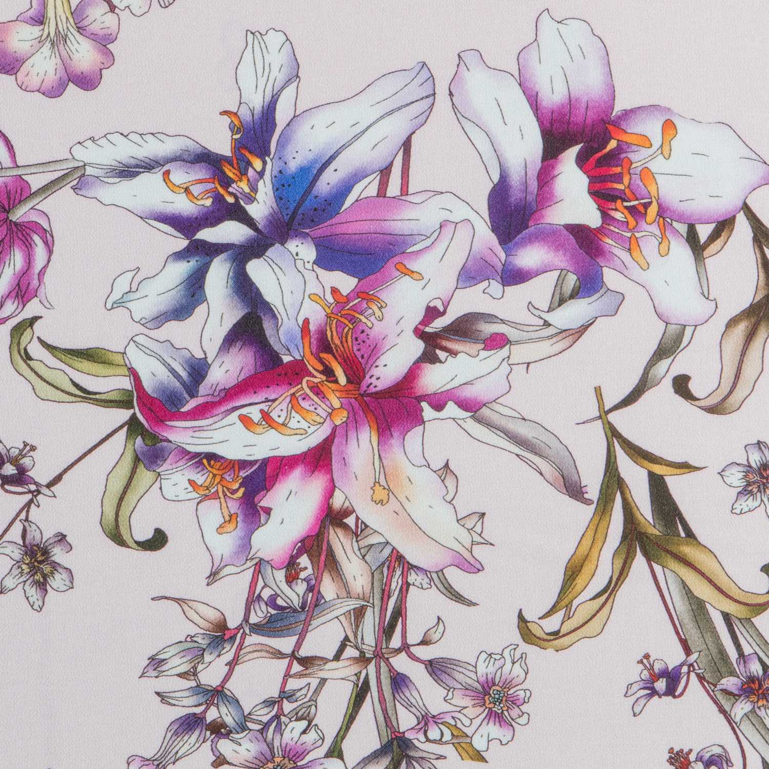 Crêpe Viscose Hibiscus Lavande - Ribes y Casals