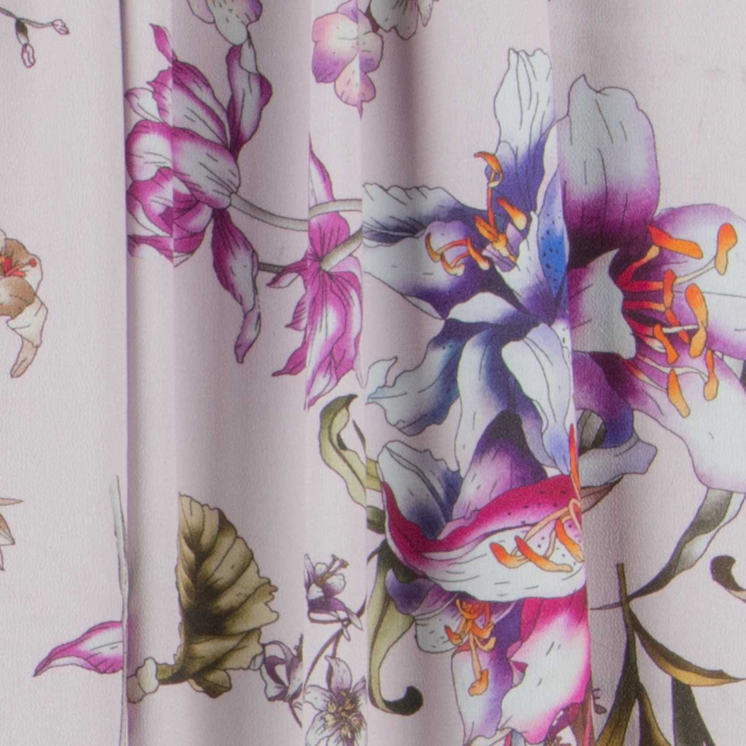 Crêpe Viscose Hibiscus Lavande - Ribes y Casals