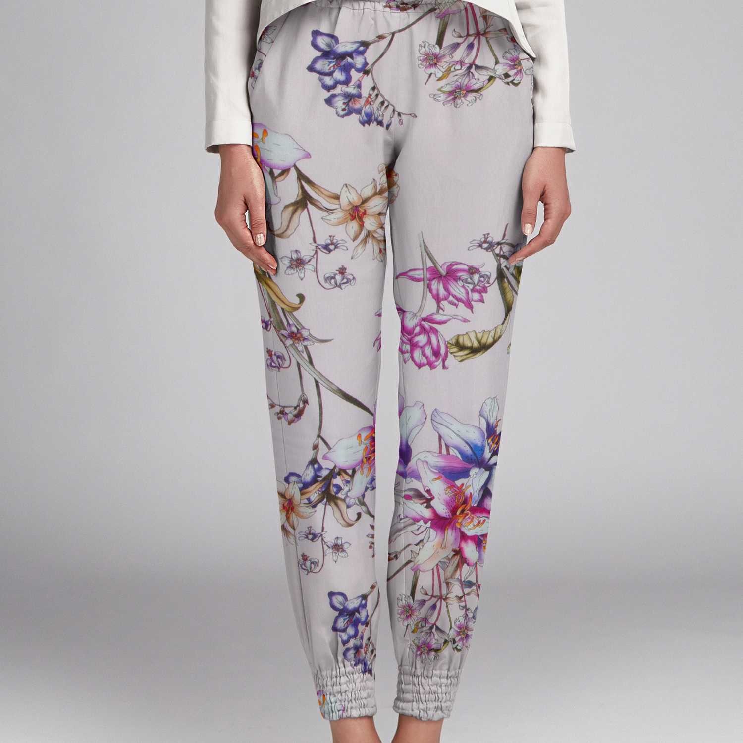 Crêpe Viscose Hibiscus Lavande - Ribes y Casals