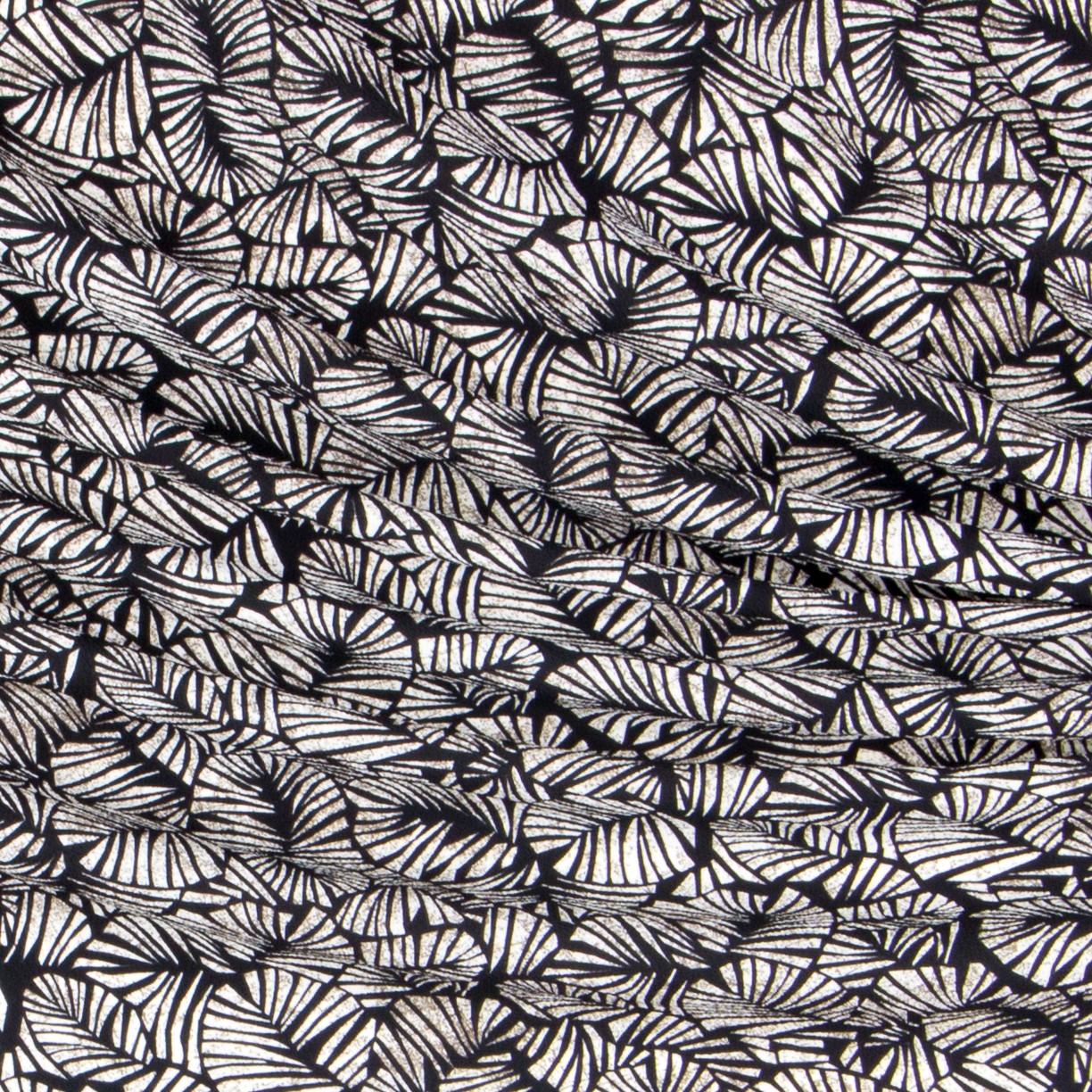 Crêpe Feuilles Blanc Noir - Ribes y Casals