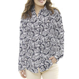 Crêpe Feuilles Blanc Noir - Ribes y Casals