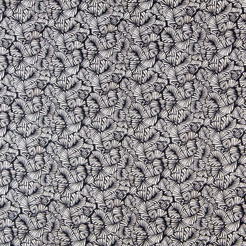 Crêpe Feuilles Blanc Noir - Ribes y Casals