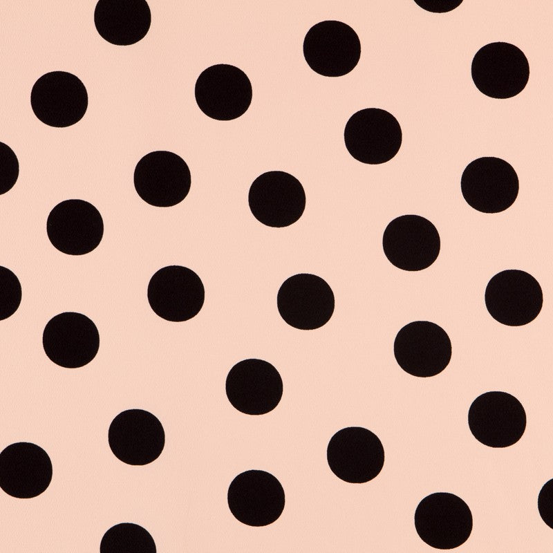 Crêpe Pois Beige 33mm Noir - Ribes y Casals
